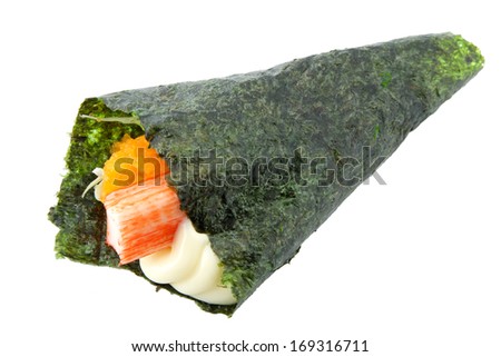 Sushi California Roll isolated in white