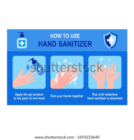 How to use hands sanitizer poster vector logo template. Suitable for business, healthy, information and web 