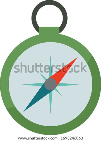 Compass, illustration, vector on white background