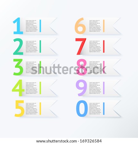 3d white arrows. Design clean number banners template/graphic or website layout. Vector.