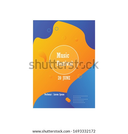 Vector music festival poster, brochure, flyer template. 