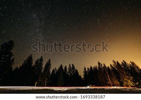 Night stars photography and milky way