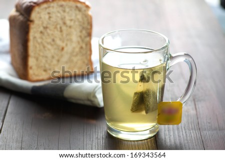 A cup of tea and bread