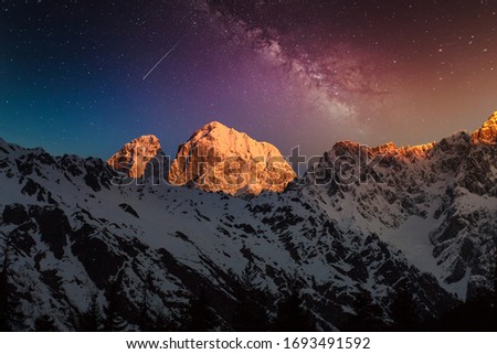 Beautiful sky with stars and background