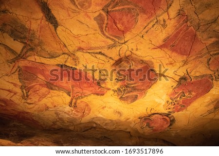 The Altamira Caves, Cantabria. Spanish rock art. It is the highest representation of cave painting in Spain Royalty-Free Stock Photo #1693517896