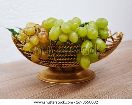 Green grape Branch in a bowl