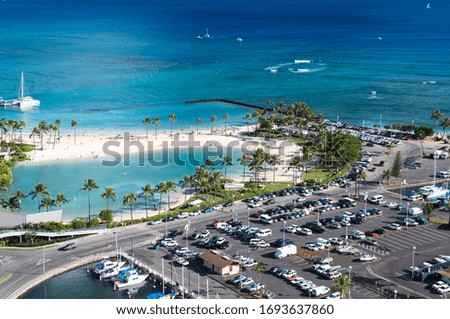 Beautiful sandy beach and tropical sea. Tropical resort concept.