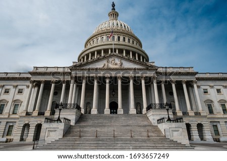 United States Capitol Building East Portico, Washington, DC 4/4/2020 Royalty-Free Stock Photo #1693657249
