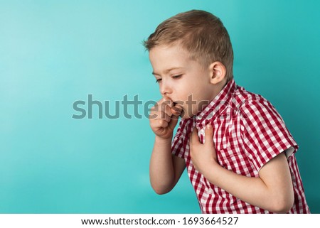 child got sick with a virus. the little boy coughs. coronavirus is dangerous for children Royalty-Free Stock Photo #1693664527