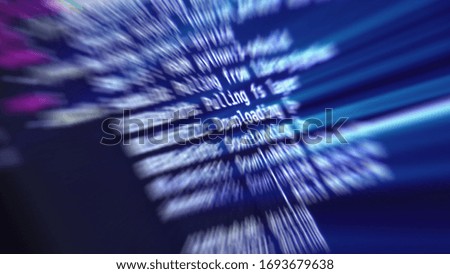 Programming code abstract screen of software developer. blurry Computer script.