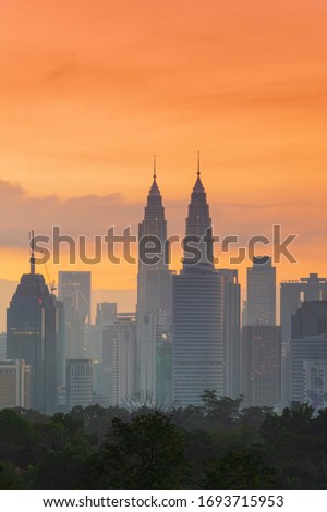 The look of sunrise near with klcc.this images are taken from bukit tunku