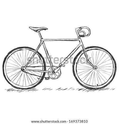 vector sketch illustration - bicycle