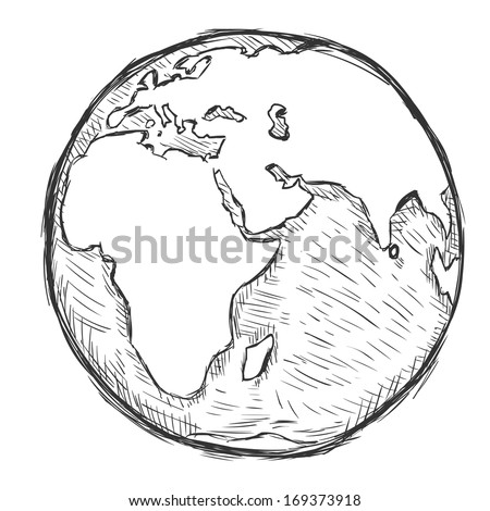 vector sketch illustration - globe