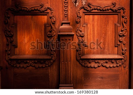 Decorative wooden door background