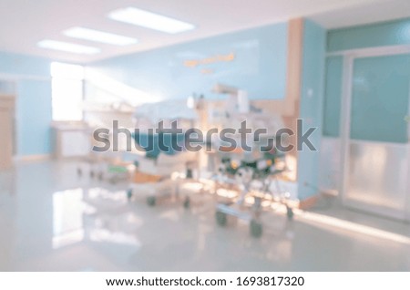 Abstract blur hospital and medical clinic interior for background