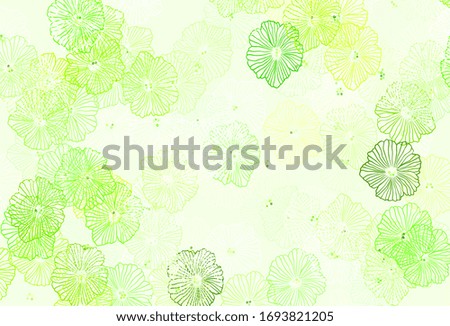 Light Green, Yellow vector natural artwork with leaves. Creative illustration in blurred style with flowers. Hand painted design for web, leaflets.