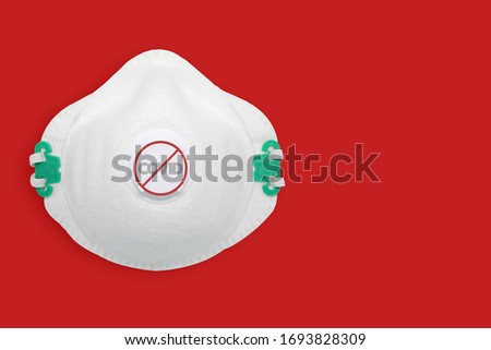 White medical mask isolated. Face mask protection against pollution, virus, covid-19 and coronavirus.