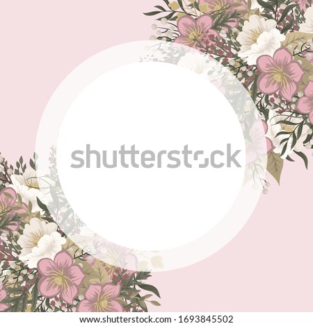Flower designs border - pink flowers