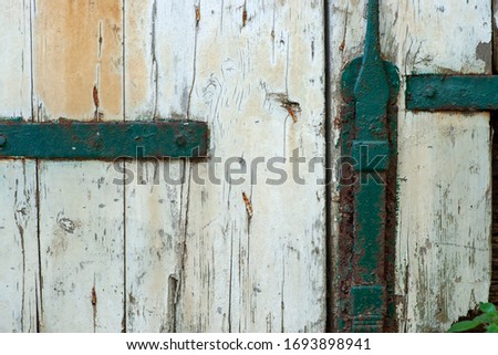 Close up of Old white wooden door background