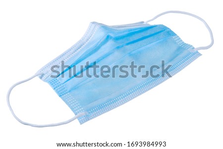Medical mask isolated on white background, Corona protection ,pollution, virus, flu and Health care and surgical concept. Royalty-Free Stock Photo #1693984993