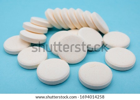 Close-up of a fizzy vitamin C tablet a vitamin and mineral Supplement for health and against viruses