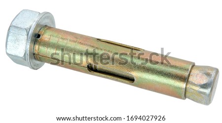 Anchor bolts for concrete walls isolated on white background