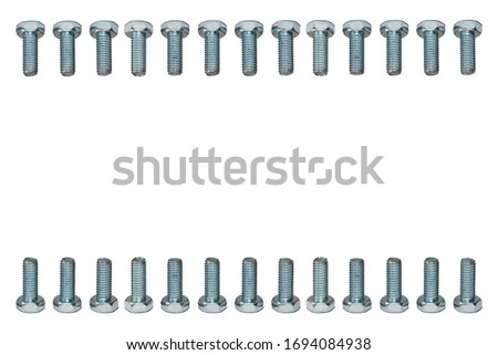 Steel screws isolated on a white background.