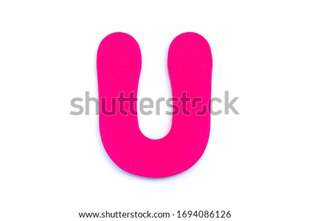 Colored letter U on white background, symbol and sign. template. isolated