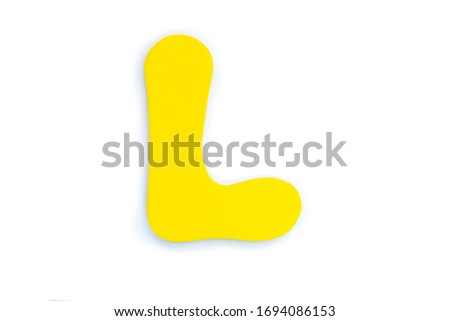 Colored letter L on white background, symbol and sign. template. isolated