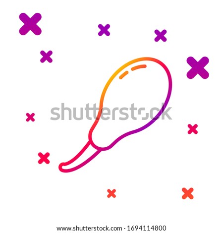 Color line Chicken leg icon isolated on white background. Chicken drumstick. Gradient random dynamic shapes. Vector Illustration