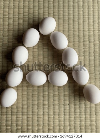 English alphabet arrange by eggs 