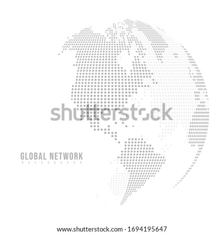 Abstract mash line and point scales on white background with Global. Wire frame 3D mesh polygonal network line, design sphere, dot and structure. Vector illustration eps 10.