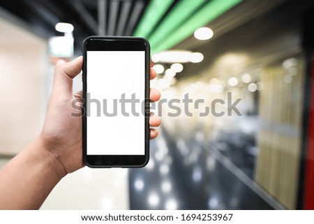 Mobile screen white and bokeh background