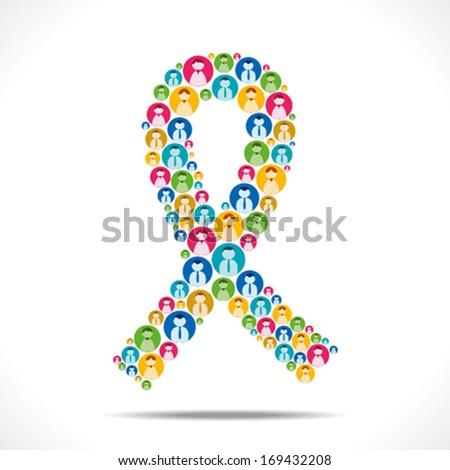colorful people icon design AIDS symbol vector
