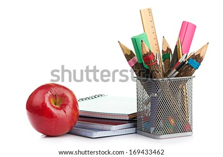 pencil box with school equipment