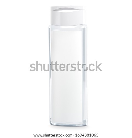 White cosmetic bottles isolated on white background. Hand sanitizer bottle. Antimicrobial liquid gel. Hand hygiene. Shampoo bottle. 3D rendering Royalty-Free Stock Photo #1694381065