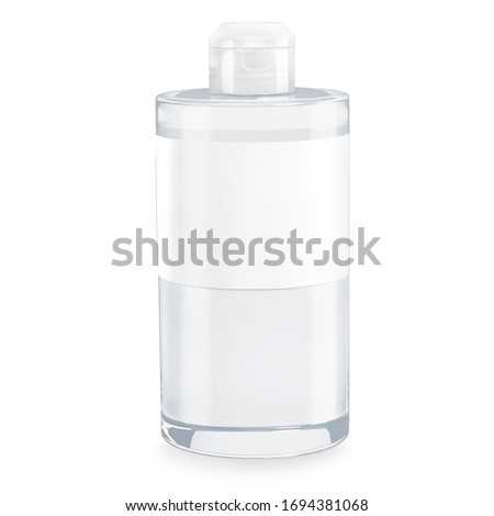 White cosmetic bottles isolated on white background. Hand sanitizer bottle. Antimicrobial liquid gel. Hand hygiene. Shampoo bottle. 3D rendering Royalty-Free Stock Photo #1694381068