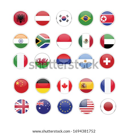 Flag collection round shape 25 flags