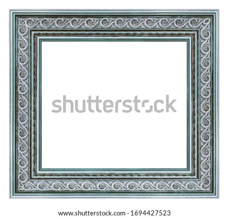 Old style vintage silver frame isolated on a white background