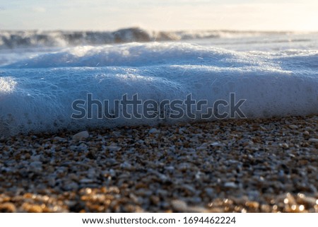 sea foam. foam on a beach