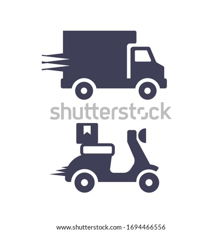 Delivery icon set isolated on white background. Vector illustration. EPS 10