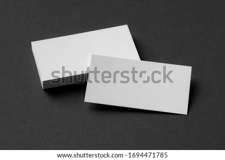 blank business cards, brand identity mockup, black and white stationery