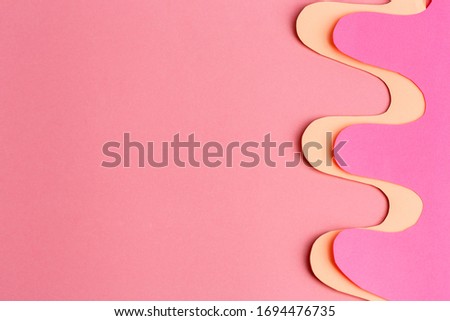 pink background with abstract wave pattern, paper, free space for text