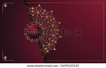 Luxury mandala background with golden arabesque pattern arabic islamic east style for Wedding card, book cover.
