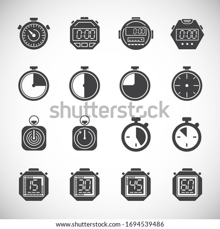 Stopwatch related icons set on background for graphic and web design. Creative illustration concept symbol for web or mobile app.
