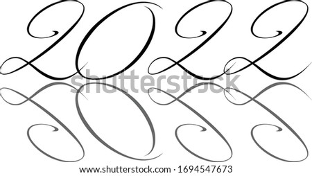 Happy  new year 2022 text sign illustration on white background 