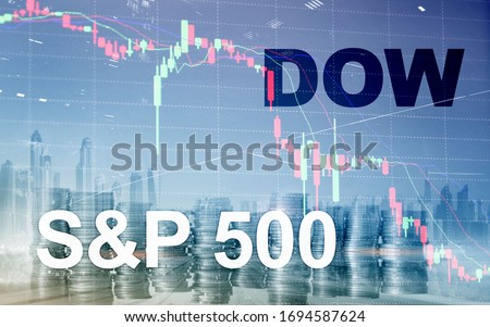 American stock market. Sp500 and Dow Jones. Financial Trading Business concept. Royalty-Free Stock Photo #1694587624