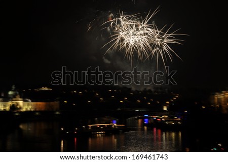 Great New Year day 2014 Firework in Prag 