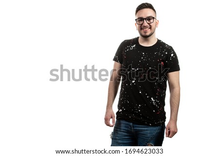 Portrait of Happy Handsome Young Man Isolated on White Background