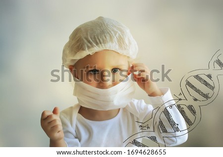 little girl doctor. medical background. 